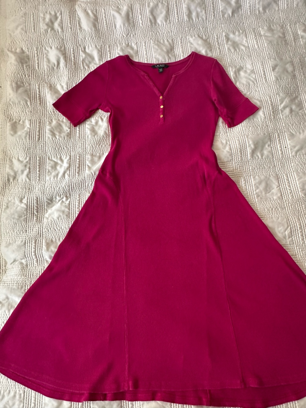 Ralph Lauren Short-Sleeve Tunic in Vibrant Magenta